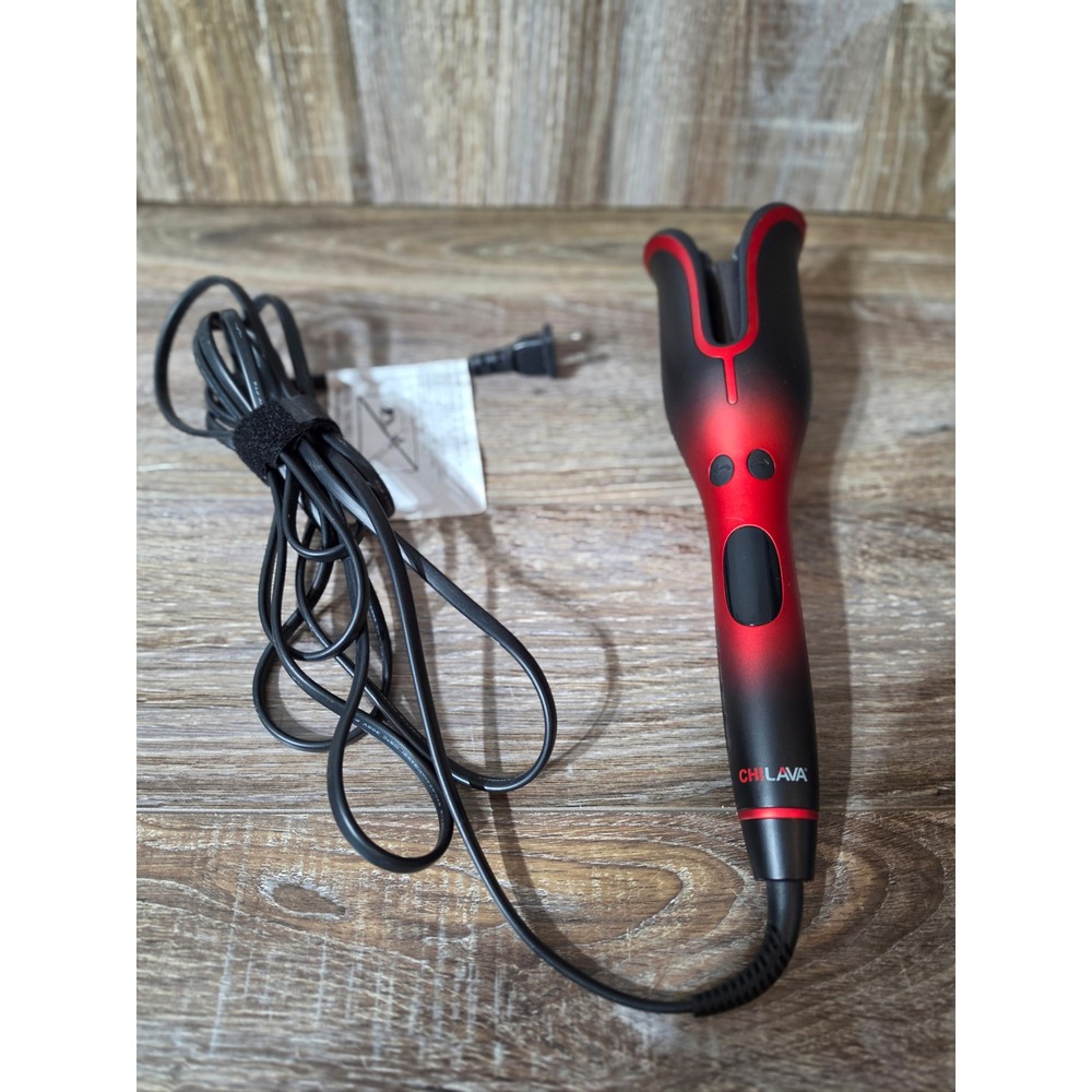CHI Lava Pro Spin N Curl Automatic Rotating Hair Curler Red Black GF8248
